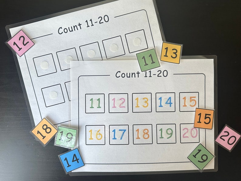 Count 1 20 number matching puzzle preschool homeschool or kindergarten