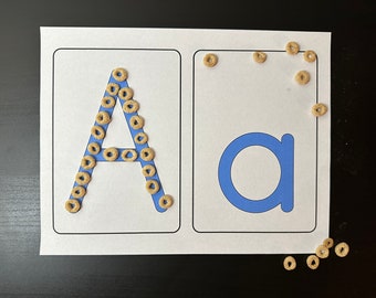 Alphabet Play Dough Mat - Flashcards - Printable Toddler Activity - ABC Tracing - Pre Writing for Homeschool Preschool Kindergarten