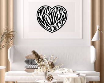 Muttertags-Herzkunst: Druckbares Geschenk für Mama (Digitaler Download)