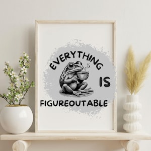 Everything is figureoutable Printable Wall Art Positive Affirmation Poster, cute dog, Home decor, digital downloads, kids motivational decor