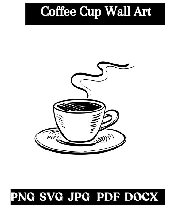 Kawaii Coffee Cup Line Art Printable : One Line Drawing, Friendship  Valentine (digital Download) - Etsy