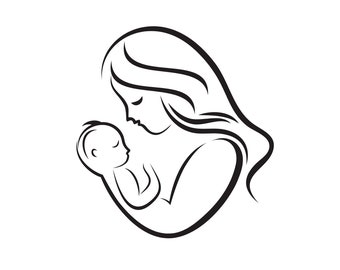 Overzichtskunst moeder en baby: kraamkamerdecoratie (digitale download)