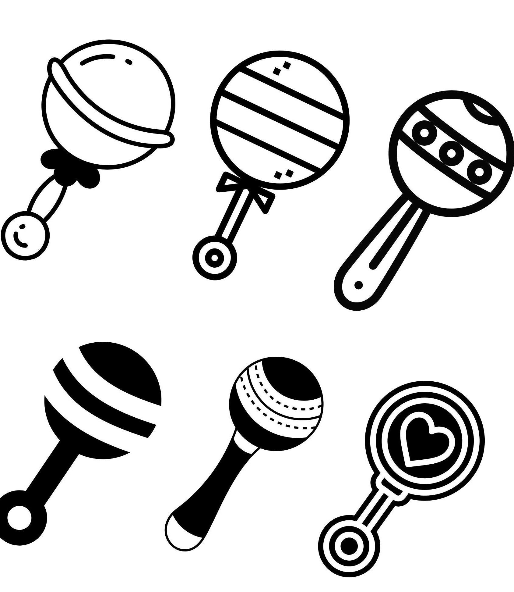 Editable Baby Rattle Baby Rattle Printable Wall Art Bundle: Nursery Decor (digital Download ...