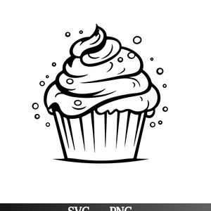 Printable Cupcake Silhouette svg / cupcake vector / cupcake clipart / cupcake clipart svg / printable cupcakes