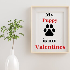 Puppy paw Printable Art, Room Decor, Dog Decor, valentine Print, Minimal valentine Wall Art, Pet Room Decor, Instant Download DIY Modern Art