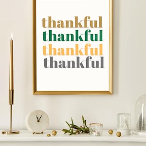 Thanksgiving wall art digital print, thankful sign Printable wall Art, give thanks print art, Friendsgiving, Home Decor, Instant Download