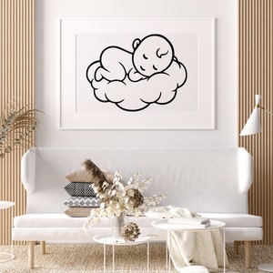 Boceto de bebé recién nacido, impresión personalizada para recién nacido, arte mural de nacimiento de bebé, póster de bebé personalizado, impresión de bebé, decoración de habitación de bebé nuevo, dibujo de una línea