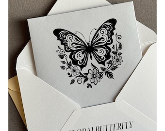 Floral Butterfly Line Art | Minimalist Botanical Printable | Nature Wall Decor | Boho Feminine Room Art | Digital Download