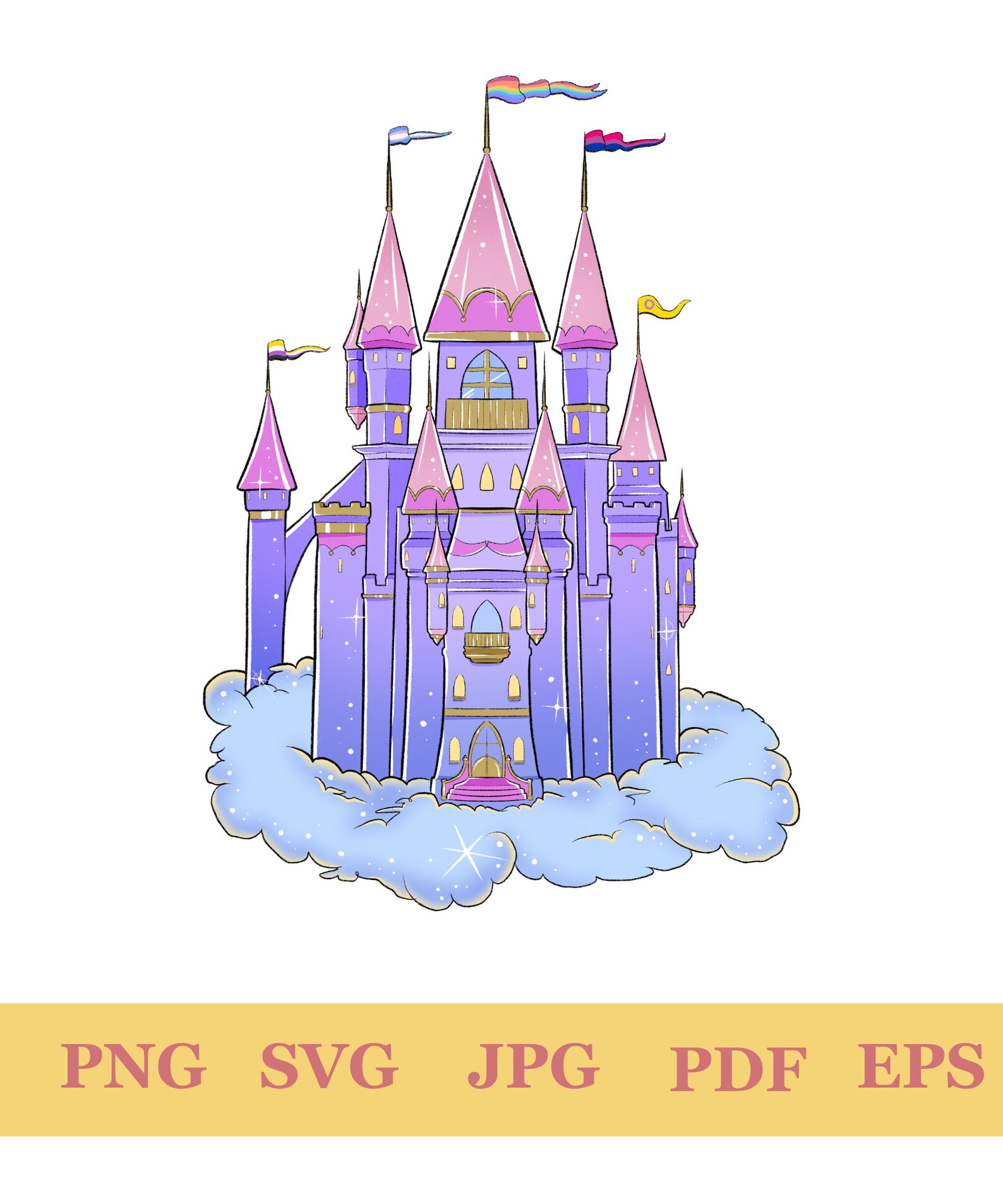 Printable Princess Wall Art, Princess Castle Wall Decor, Princess ...