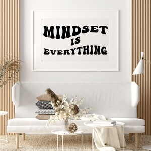 Mindset is everything Printable quote, quote wall art. Printable wall Art, Motivational art, Quote Art Print, Home Decor, Instant Download