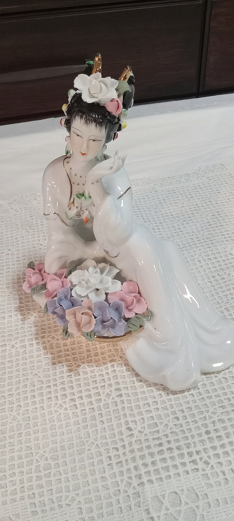 Vintage Porcelain Geisha Figurine Etsy