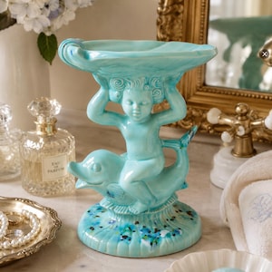 もちもち様お取置きです。Ｎｏ．766 レジン 猫 サーフィン 海塗り ペンダント Cherub Riding Dolphin - Etsy