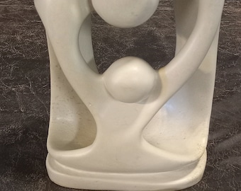 African Soapstone Infinity Family Sculpture