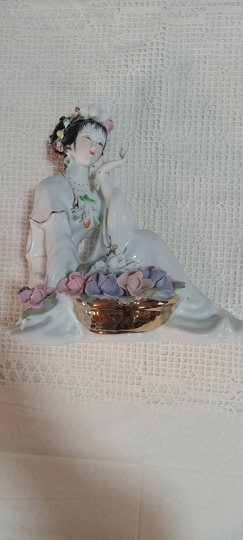 Vintage Porcelain Geisha Figurine Etsy