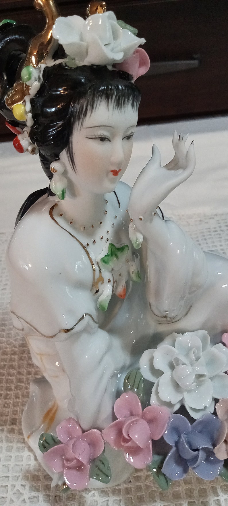 Vintage Porcelain Geisha Figurine Etsy
