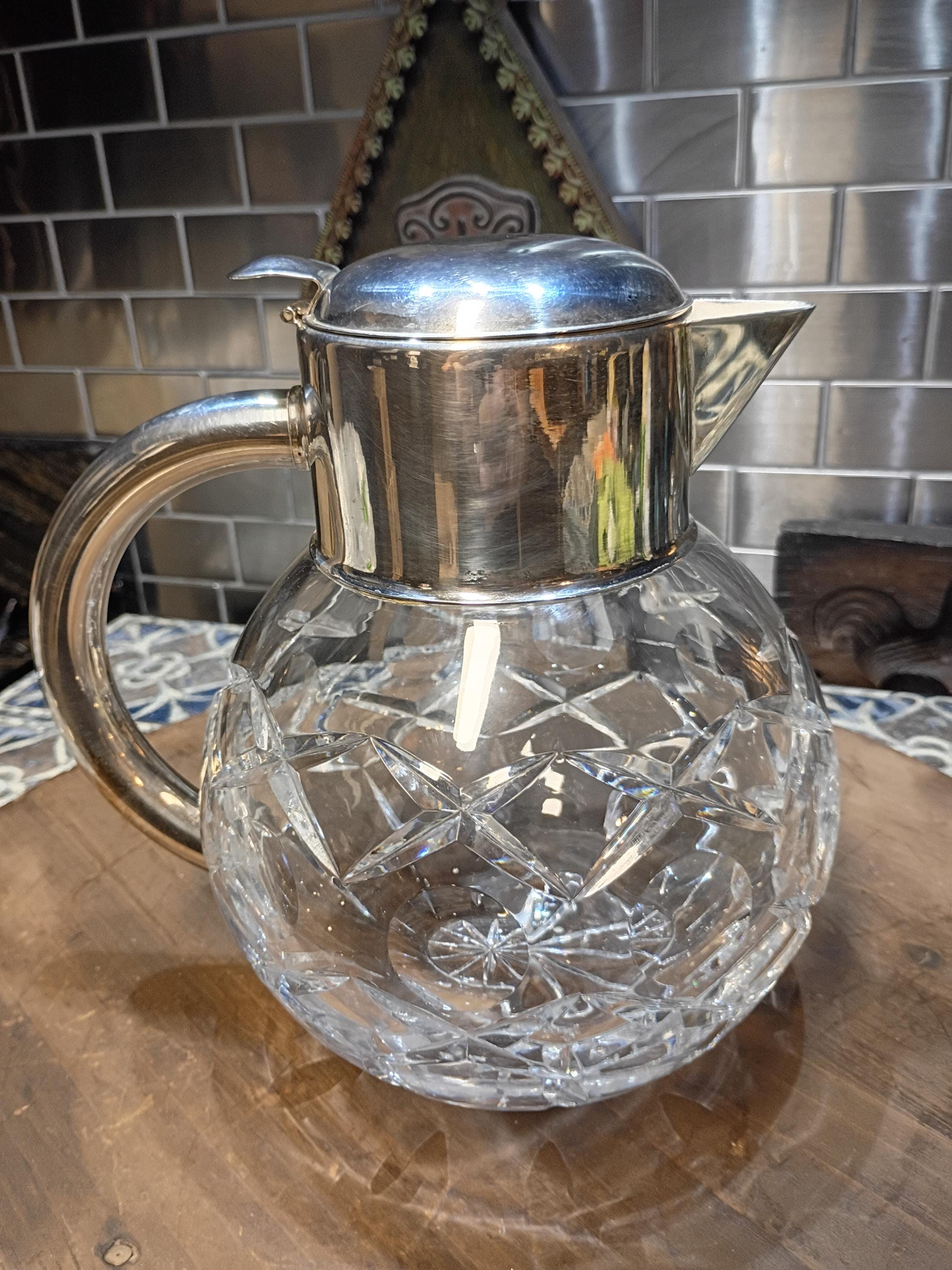 Vintage Württemberg Silverplate Cut Crystal Cooling Pitcher | HKE