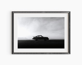 Klassieke Porsche poster, fotografieprints, vintage modelauto's, retro Porsche print, zwart-wit prints, museumkwaliteit fotokunstprint