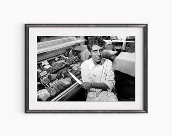 Anthony Bourdain Print, Photography Prints, Vintage Poster, Black and White Wall Art, Kitchen Wall Art, Museum Quality Photography Poster