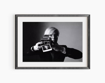 Andy Warhol Print, Analog Photography, Polaroid Photo Print, Photography Prints, Black and White Wall Decor, Museum Quality Photo Art Print