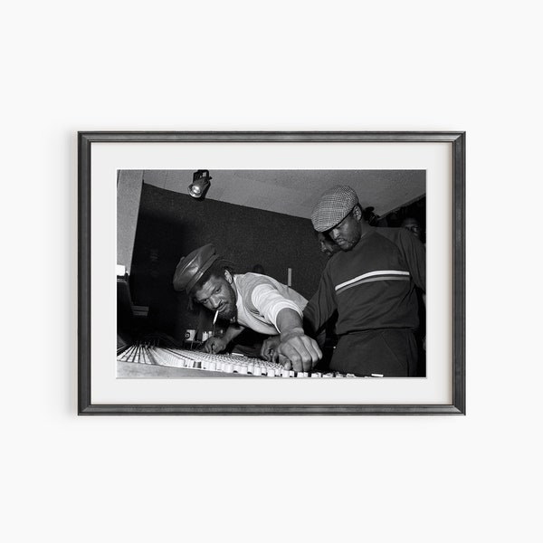 Sugar Minott, Mixing Desk, Recording Studio, Islington London, Vintage Photography Prints, Black White Print, Museum Quality Photo Art Print