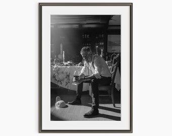 Anthony Bourdain print, fotografie prints, keuken kunst aan de muur, chef-kok poster, zwart-witte kunst, museum kwaliteit fotografie poster