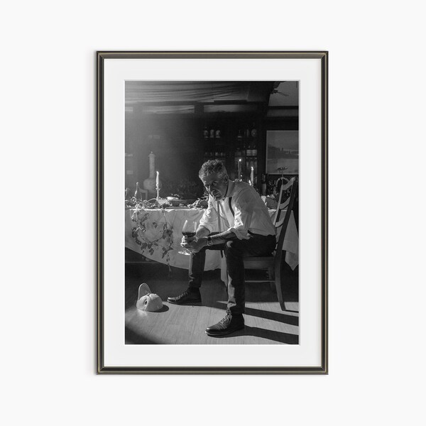Anthony Bourdain Print, Photography Prints, Kitchen Wall Art, Chef Poster, Black and White Art, Museum Quality Photography Poster