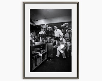 Anthony Bourdain, fotografieprints, chef-kokposter, keukenprints, zwart-witte muurkunst, keukenkunst, museumkwaliteit fotografieposter