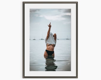 The Finger Poster, Woman Giving Middle Finger, Photography Prints, Flipping the Bird, Obscene Hand Gesture, Museum Quality Photo Art Print