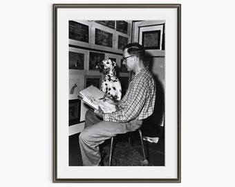 101 Dalmatians Poster, Behind the Scenes, Old Disney Photo, Black White Wall Decor, Disney Dogs Poster, Museum Quality Photo Art Print