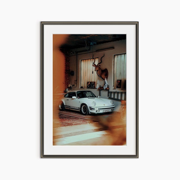 Vintage Porsche Poster, Classic Porsche 911, White Porsche Print, Vintage Auto Poster, Photography Prints, Museum Quality Photo Art Print