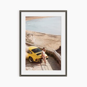 Old Porsche 911 Print, Yellow Porsche Coupe, Vintage Porsche Poster, Classic Car Print, Photography Prints, Museum Quality Photo Art Print