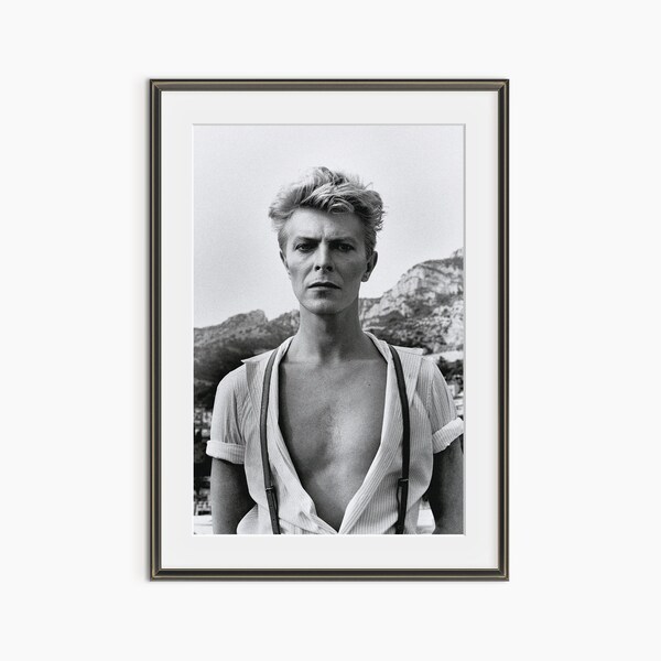 David Bowie Print, Helmut Newton, Photography Prints, Monte Carlo, Celebrity Poster, Black and White Prints, Museum Quality Photo Art Print