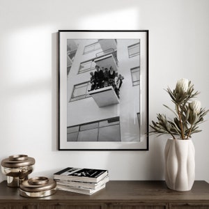 Bauhaus Students, Balcony of Atelier Building Dessau, Vintage Poster, Black White Photos, Photography Prints, Museum Quality Photo Art Print zdjęcie 3