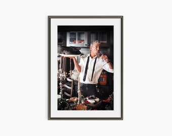 Antony Bourdain, Fotografie Drucke, Koch Poster, Küchen Drucke, Koch Poster, Küchen Wandkunst, Fotografie Poster in Museumsqualität