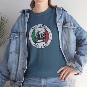 Italian Flag Scooter Unisex Tee, Vespa Classic Apparel Vintage T-Shirt, Graphic Print Gift for Him Her