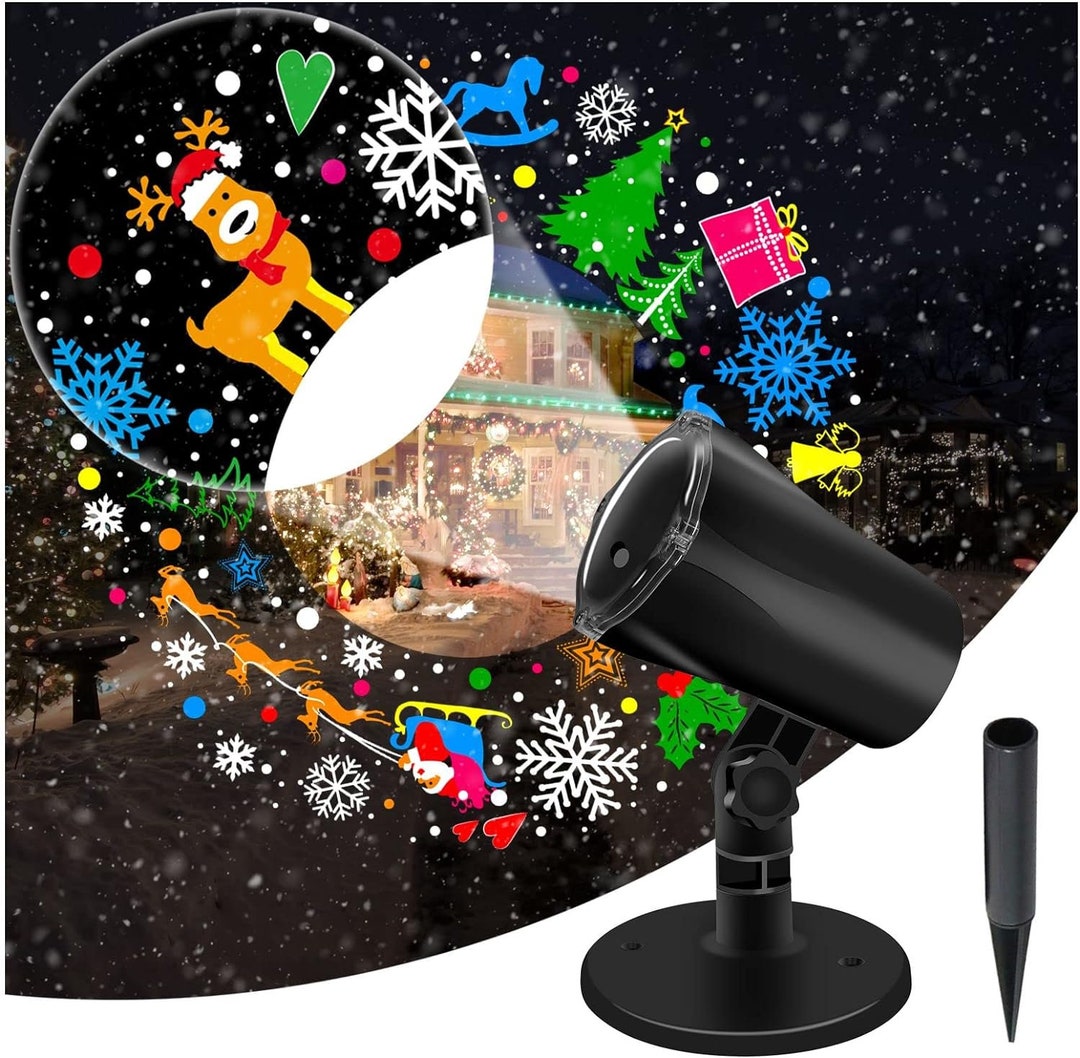 Outdoor Christmas Projector Lights, Waterproof LED Rotating 3D