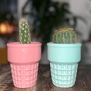 Vintage ice cream planters cups ceramic retro plant pots