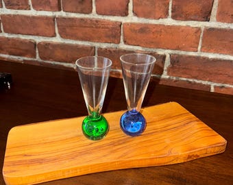 Vintage bubble shot glasses retro ball base mcm drinkware set