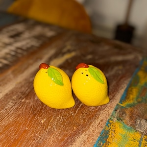 Lemon Vintage Salt and pepper shakers retro kitchen gottage core  gift set idea