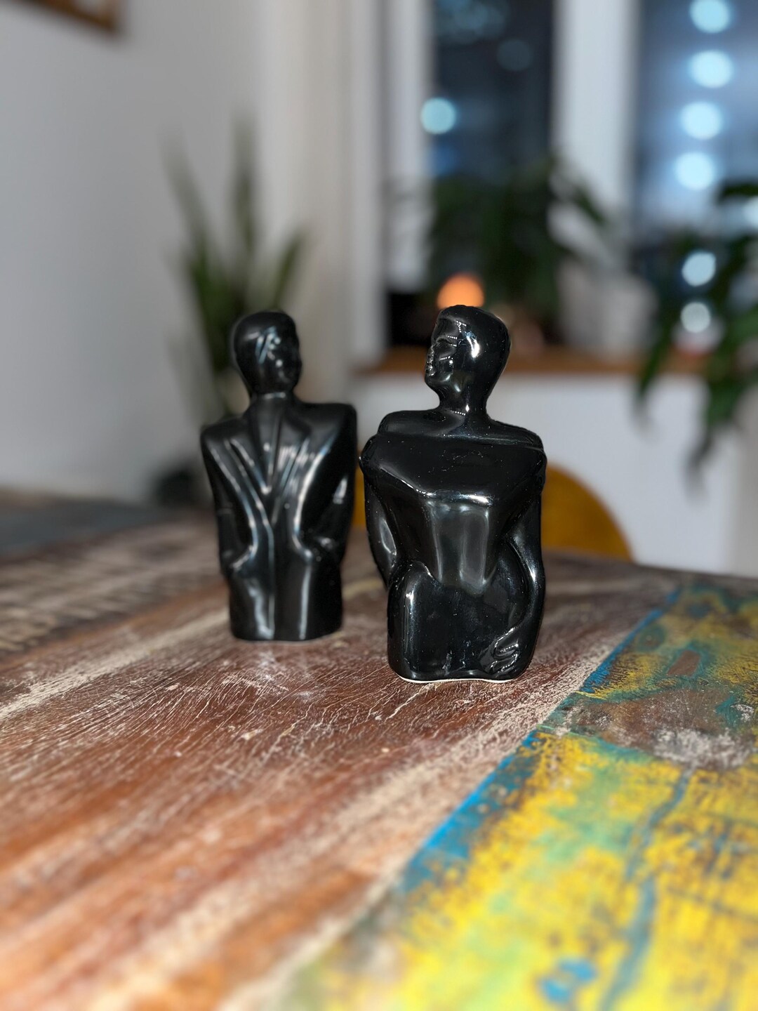 Vintage Art Deco MCM Man Woman Statues Figurines 80s 90s 6.5