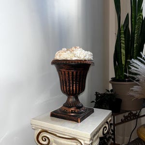 Pedestal Urn Planter – Baroque bronze plant Pot Dark Academia Decor