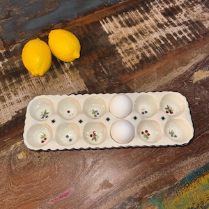 Ceramic Egg Crate Charming Farmhouse Kitchen Decor Egg box egg holder