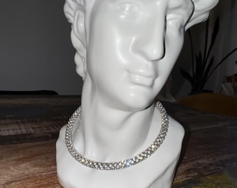 Rhinestone Choker Necklace Vintage Crystal Statement Collar Jewelry