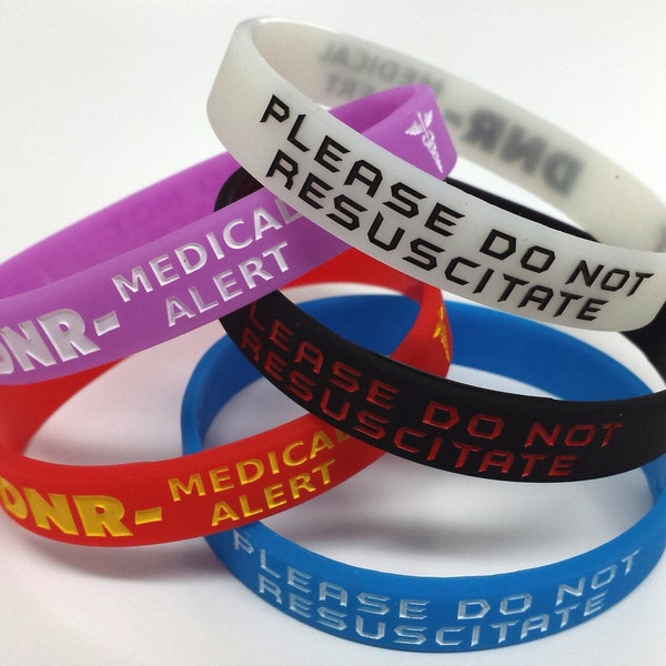 5x DNR Do Not Resuscitate Medical Alert Wristband Emergency First Aid Hospital Bracelet Wristbands