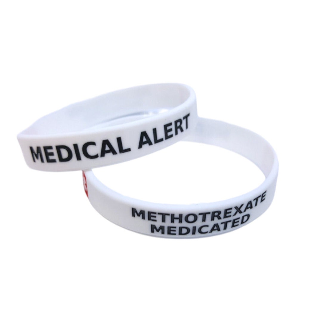 2x METHOTREXATE Medicated Medical Alert Wristband Bracelet Silicone Emergency First Aid Wristbands Etsy Australia