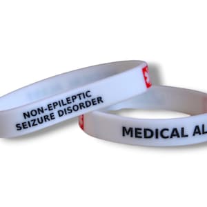 2x SEIZURE DISORDER Medical Alert Wristband Silicone Bracelet Non Epileptic NEAD Emergency First Aid Wristbands