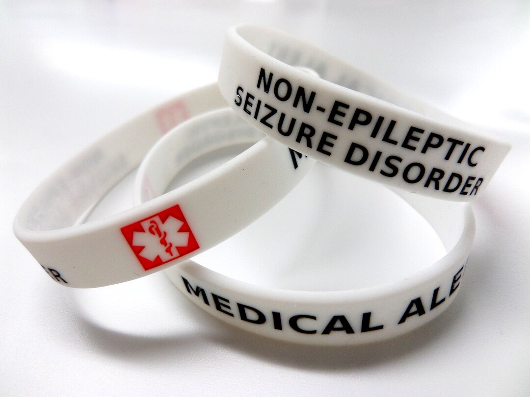 2x SEIZURE DISORDER Medical Alert Wristband Silicone Bracelet Non