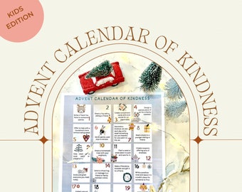 Advent Calendar Printable, Kindness, Christmas Countdown, Family Activities Christmas, Advent Calendar for Kids, DIY Advent