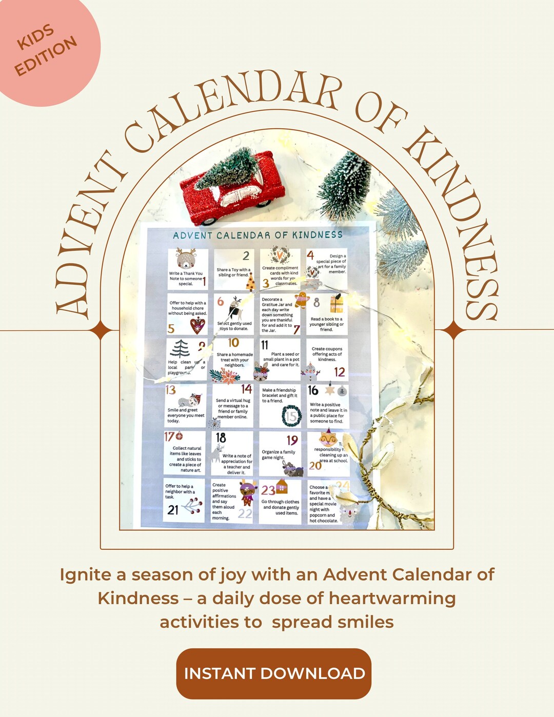 Advent Calendar Printable, Kindness, Christmas Countdown, Family Activities Christmas, Advent