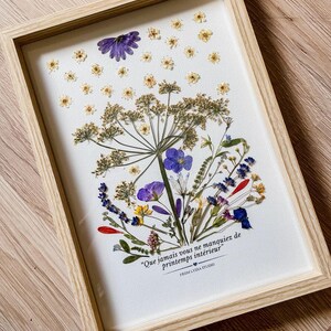 Détail des fleurs pressées de « Printemps ! »